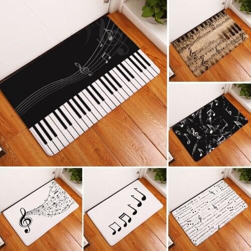 Music Note Piano Print Non-slip Door Mat Pad Kitchen Bathroom Carpet Rug Decor tapis cuisine alfombra cocina doormat