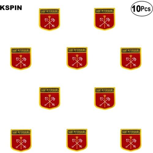 Saint Petersburg Flag Embroidery Patches Iron on Saw on Transfer patches Sewing Applications for Clothes in Home&Garden