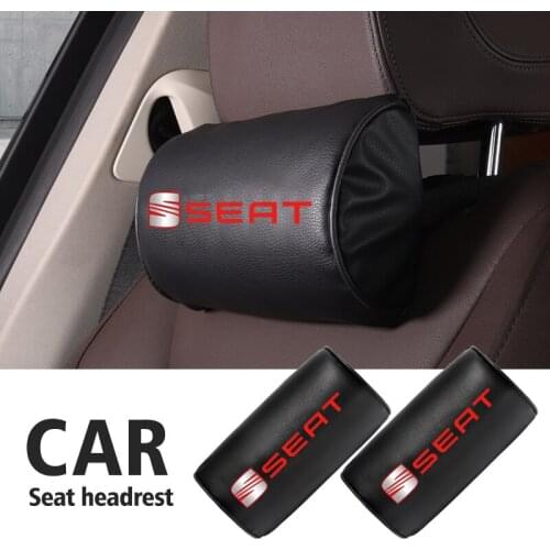 Car Seat Head Support Neck Protector Pillow Auto Logo Headrest For Seat Leon Ibiza Ateca Formentor E-Racer Arona Altea Toledo