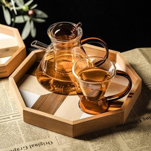 Transparent Glass Heatable Teapot Afternoon Tea Scented Tea Japanese-style Home Furnishing Friends Party Tea Drinking Teapot Set