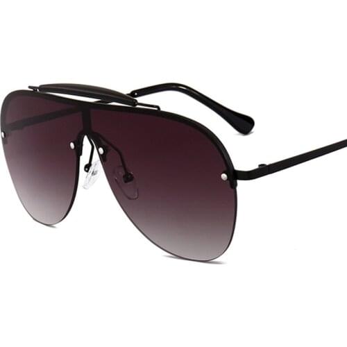 Luxury Metal Frame Sunglasses For Men and Women Classic Pilot Rimless Designer Sun Glasses Unisex Fashion Sunglass UV400