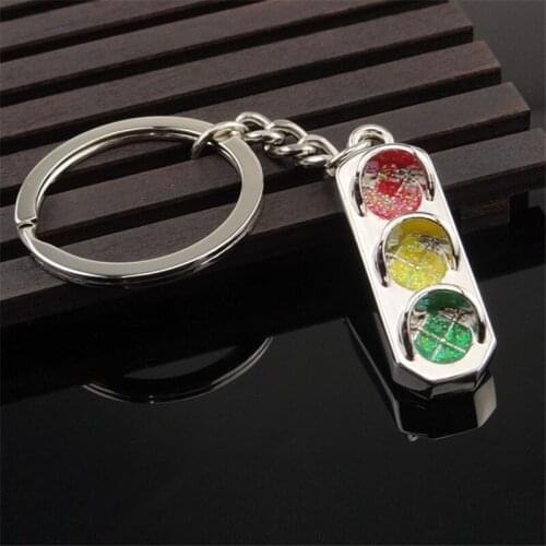 Car Styling Key Ring Traffic Light Keychain Keyring for Lexus LADA Buick Mazda Dodge Fiat Ford Jeep Opel Skoda KIA Renault BMW