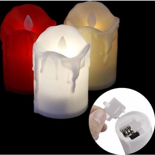 LED Battery Powered LED Candle Multicolor Lamp Simulation Color Flame Flashing Tea Light Home Wedding Birthday Party Decoration