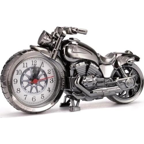 Creative Motorcycle Motorbike Pattern Alarm Clock Desk Clock Creative Home Birthday Gift Cool Clock (Wheel Type was Randomly)