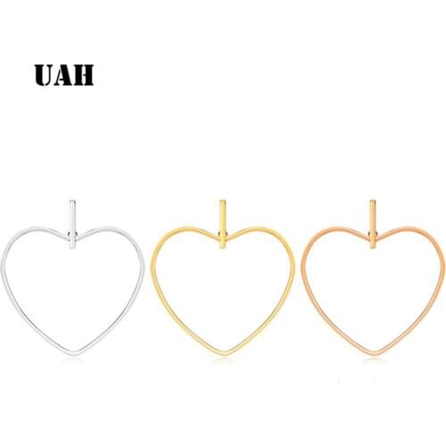 UAH New Cute Hollow Big Heart Hoop Earrings For Women Gold Silver Color Simple LOVE Trendy Romantic Jewelry Nice Gifts