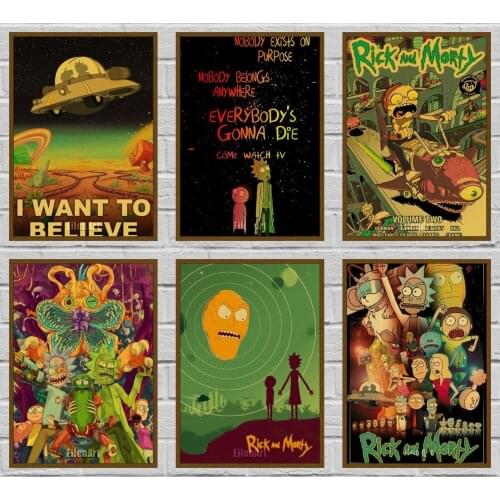 Vintage Anime Retro Poster Pictures for Home Room Bar Decoration Kraft Paper Poster Painting Wall Decals Sticker 42X30cm