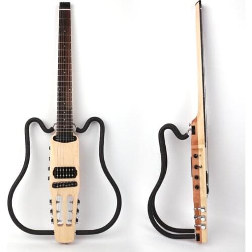 Good quality headless electric silent travel guitar built in effect portable foldable free shipping