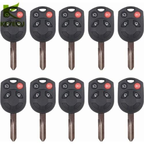 KEYECU 10PCS Replacement 4 Button Remote Head Key Case Shell for Ford Edge Escape 2007-2010