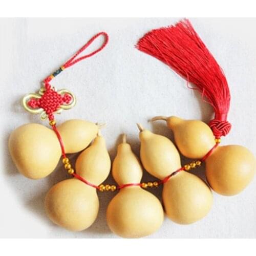 1 String Natural Gourds Gourd Gift Feng Shui Blessing Lucky Ornament Pendant Craft Prop Boutique Ornament