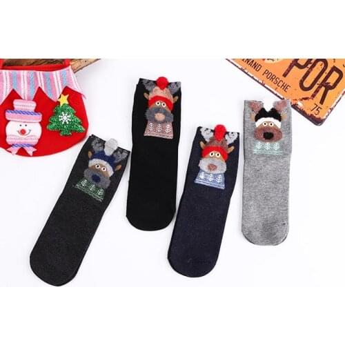 120pairs/lot men new fashion 3D christmas cartoon cotton deer sock/elk sock