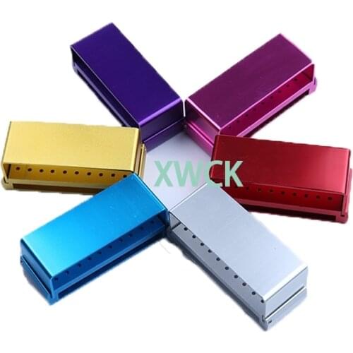 30 holes Aluminium Dental Burs Holder Disinfection Holder Block Oral Teeth Polishing Drill Holder