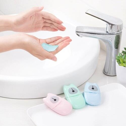 50 PCS 3 Colors Portable Soap Paper Travel Disposable Washing Hand Bath Slice Sheet Scented Foaming Household Bathroom Supplies