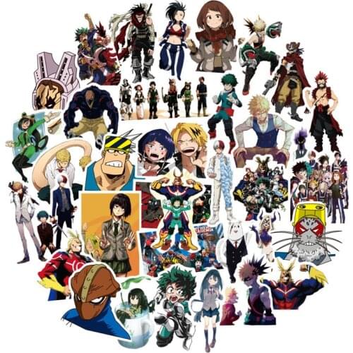 50Pcs B My Hero Academia Stickers Classic Japan Anime Sticker Modern Popular Laptop Luggage Car Skateboard Phone Decal