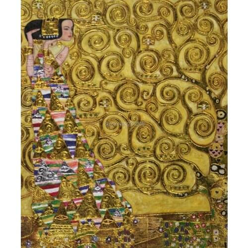 Abstract Wall Art Paintings Expectation by Gustav Klimt Oil Paintings Reproduction on Canvas Hand Painted High Quality