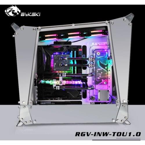 BYKSKI Acrylic Board Water Channel Solution kit use for IN WIN TOU1.0 case / Kit for CPU and GPU Block / Instead reservoir