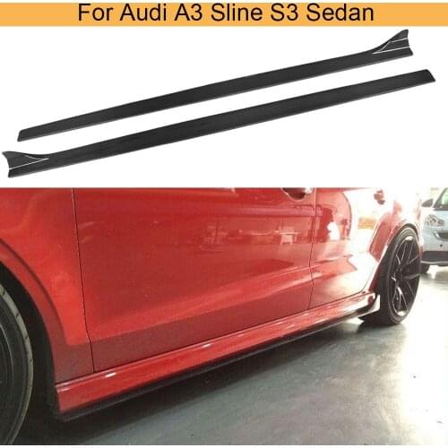Carbon Fiber Car Side Skirts Body Kits Aprons for Audi A3 Sline S3 Sedan 4 Door 13-16 Not for A3 Standard Side Bumper Skirts FRP
