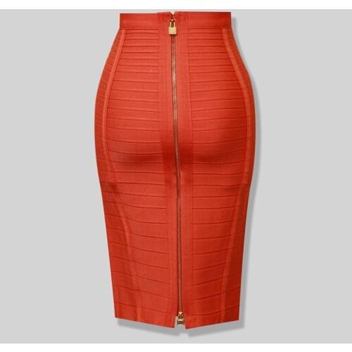 Brand Nerw Sexy Fashion Red Black Bandage Pencil Skirt New Arrival 2016 Elastic Bodycon Skirts 54cm
