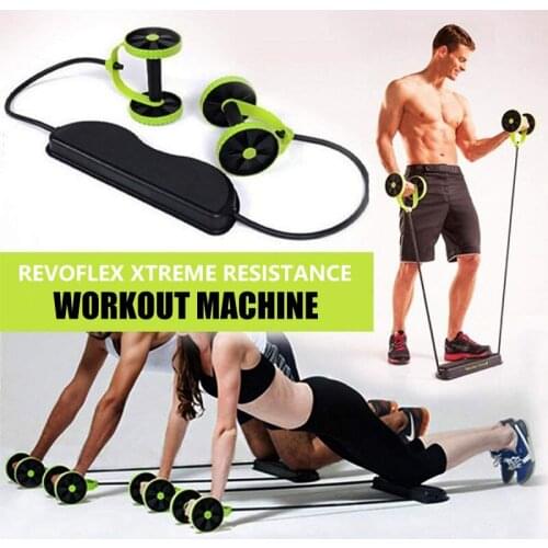 Dual Wheels Abdominal Wheels Roller Trainer Stretch Elastic Abdominal Resistance Pull Rope Tool Multifunctional Exercise Fitness