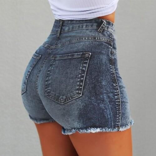 38# High Quality New Women Summer Short Jeans Denim Female Pockets Wash Denim Push Up Skinny Shorts Hot Sale Female