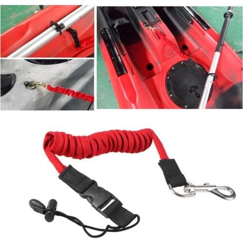 1 Piece Elastic Kayak Canoe Paddle Leash Safety Boat Fishing Rod Pole Coiled Lanyard Cord Tie Rope Rowing Boat Accessories