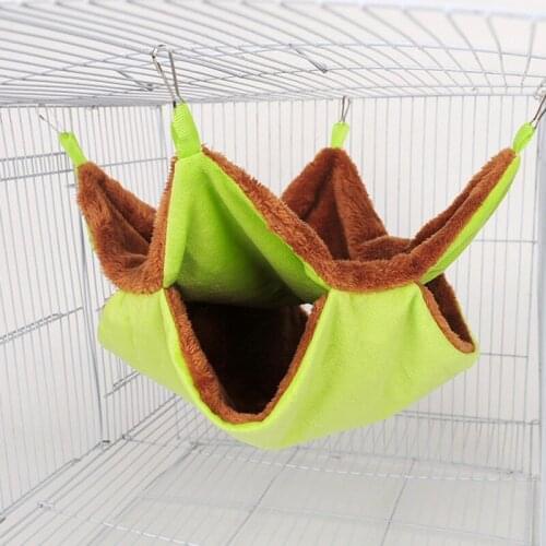 Pet Hammock Double Layer Soft Warm Chinchilla Squirrel Hanging Nest Hamster Sleeping Bed Small Pets Supplies