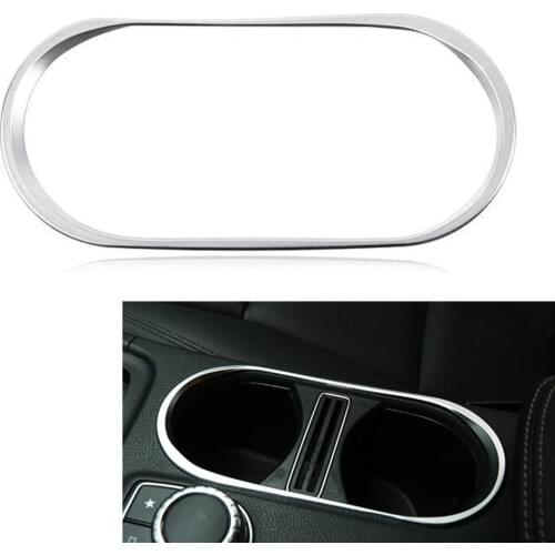 Interior Console Water Cup Holder Cover Trim Chrome ABS Car Styling Sticker For Benz A Class W176 B Class W246 2013-16 Accessory