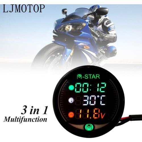 3 in 1 Night Vision Motorcycle Meter Time Temperature Voltage Table For Honda VF750 VFR750 VFR800 VTR1000F CBR125R CBR300R