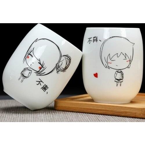 Ceramic Tea Cup teacup Porcelain Couple Water Mug Love Pinming Mug Drinkware