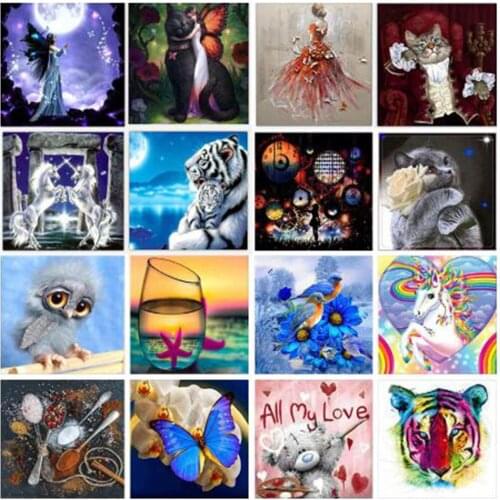 Kexinzu New Home Decor 5D DIY Diamond Painting Cross Ctitch Kit 16 Pattern Wall Sticker Mosaic Diamond Embroidery Painting Y645