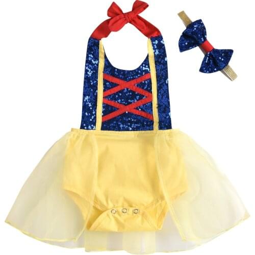 0-24M Baby Girls Romper Dress Headband 2pcs Sequined Patchwork Sleeveless Belt Lace Backless Jumpsuits 2021 New