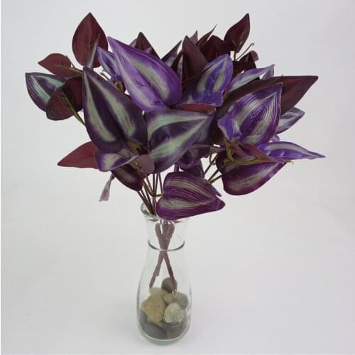 Summer Purple Leaves High-grade Purple Simulation Plant Small Artificial Plant Bunch Photography Props Home Decoration
