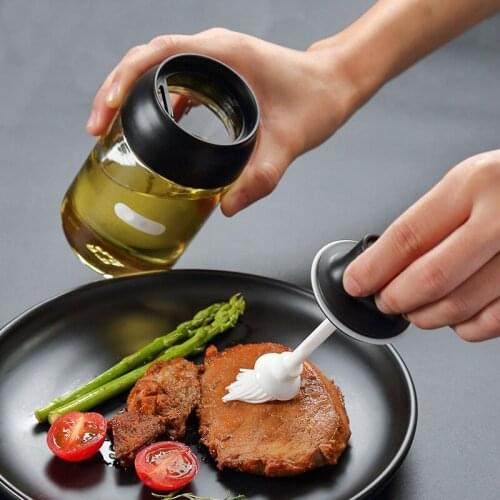 Spoon Lid Integrated Seasoning Jar Nordic Moisture-Proof Glass Seasoning Seasoning Oil Brush Seasoning Jar Honey Bottle Seasonin