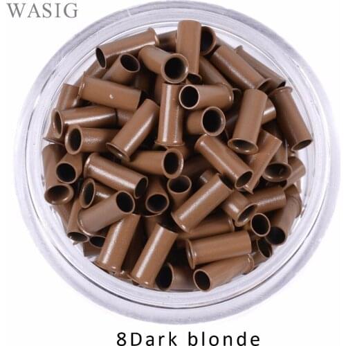 8# dark blonde 2.8mm*2.3mm*7mm copper tubes Micro Rings/links/beads/pipe Hair Extension Tools 1000pcs/lot 7 colors Optional