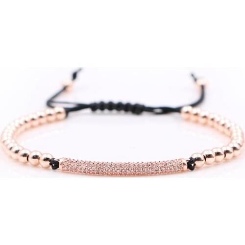 Mestylish Simple Beaded Bracelet Micro-Inlaid Zircon Beads High Quality Non-Fading Mens Jewelry Gift