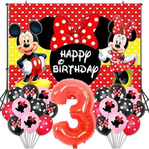 Mickey Mouse Birthday Party Decorations Party Supplies Baby Shower Customizable Background Minnie Balloons Decoration