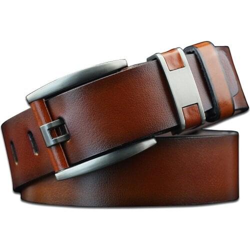 Antique Men Belt Retro Pin Buckle Belt Adult Casual Faux Leather Waist Strap High Quality Fashion Male Accessories