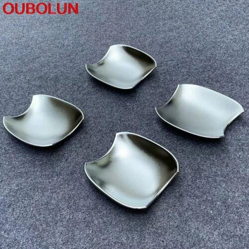 OUBOLUN For Toyota RAV4 RAV 4 2019 2020 Car Side Door Handle Bowl Sticker Moulding Cover Trim Exterior Accessories Styling ABS