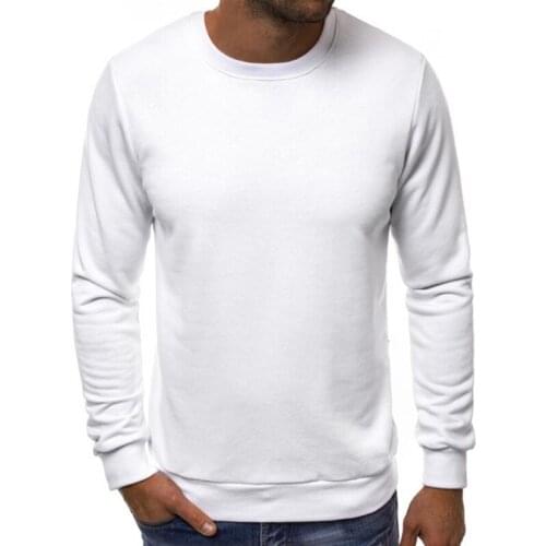Solid Sweatshirts Spring Autumn Fashion Male Slim Fit Tops Pullover Casual Long Sleeve Crewneck Sweatshirt Plus Size M-3XL