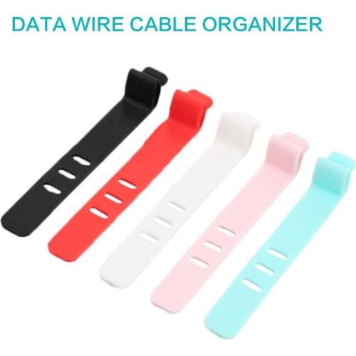 NEW Arrival Silicone Data Wire Cable Organizer Tie Phones Cable Winder Finishing Buckle Hot