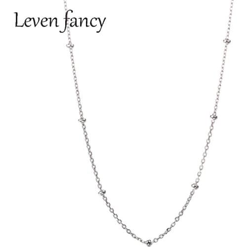 Delicate 925 Sterling Silver Golden Satellite Chain Necklace Minimalist Choker Chain Jewelry Summer Gift for Teen Girls Women