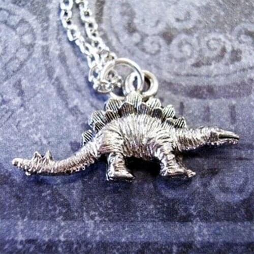 Stegosaurus Dinosaur Necklace Vintage Boho Animal Pendant Necklace Jewelry For Women Girls Collar Party Baby Jewelry