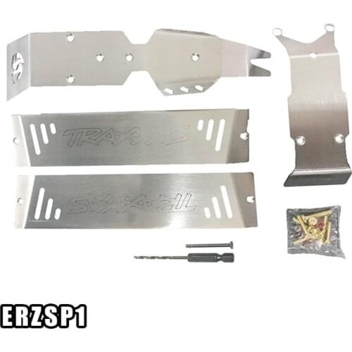 TRAXXAS E-REVO 2.0 2018 New Big E Chassis Armor Stainless Steel Front, Middle and Rear Guards-Set