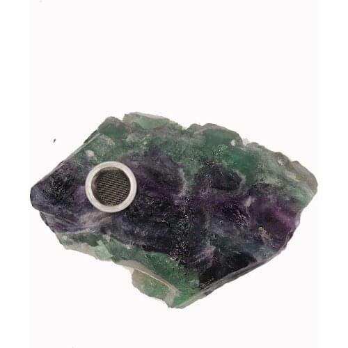 Drop Shipping 1pcs natural fluorite rough original stone smoking pipe new design crystal smoking pipe Free Shipping
