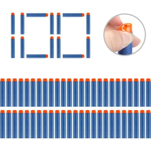 100pcs For Nerf Bullets EVA Soft Hollow Hole Head 7.2cm Refill Bullet Darts for Nerf Toy Gun Accessories for Nerf Blasters