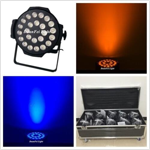 Roadcase) 10lot Stage Wash IP20 24x18w Led Par Rgbwa UV 6in1 Par64 Dj Disco Ktv Party Lighting