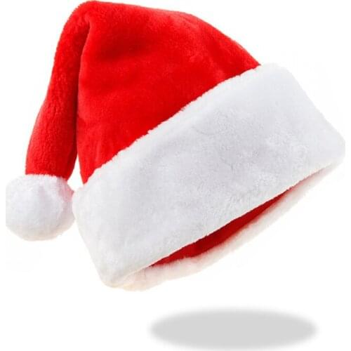 Christmas Hat Luxury High Quality Christmas Hat Thick Warm Caps Adult Child Cap Santa Claus Hats Party Decorations For Home