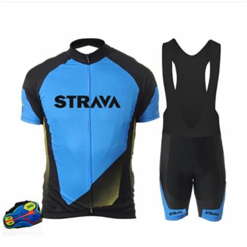 STRAVA Shirts Bike Shorts Summer Bicycle Suits Ciclismo Bicycle Uniforme Maillot Quick Dry 20D Maillot Cycling Jersey Set Men