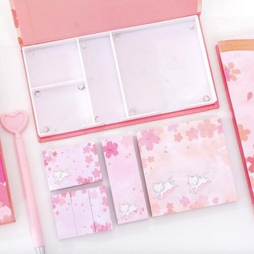 Lovely Flowers Memo Pad Plaids lines Note Self Sticky Paper Stationery Planner Stickers Notepads Office School Supplies