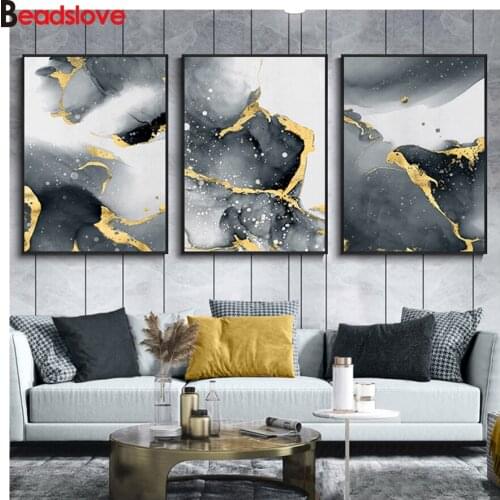 Modern Abstract diy diamond embroidery 3pcs diamond painting full square round diamond picture of rhinestones art