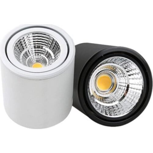 1 dimmable LED downlight COB spotlight AC85-265V 5W 7W 9W 12W 15W 20W 30W aluminum surface mounted indoor lighting lamp